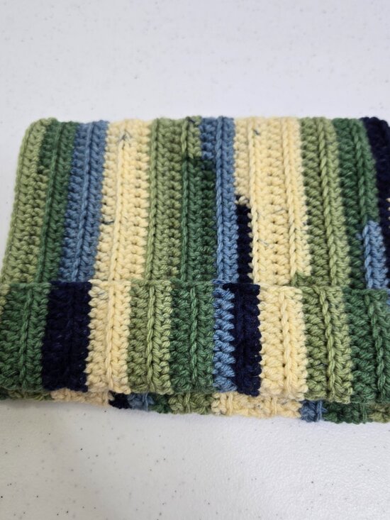 Handmade Crochet Cat Ear Beanie, Striped Acrylic Kitty Hat main image 11